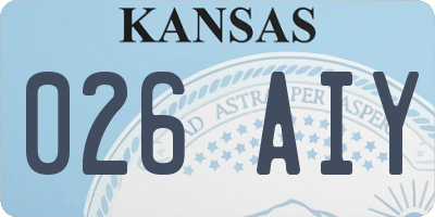 KS license plate 026AIY