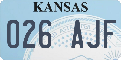 KS license plate 026AJF