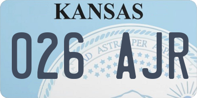 KS license plate 026AJR