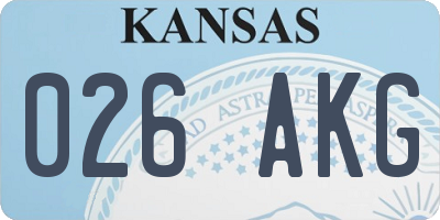KS license plate 026AKG