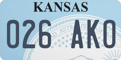 KS license plate 026AKO