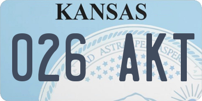 KS license plate 026AKT