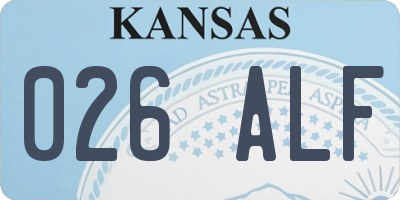 KS license plate 026ALF