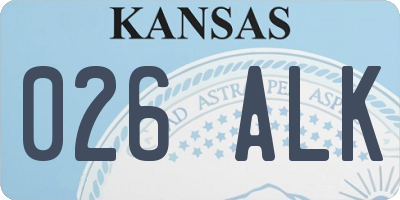 KS license plate 026ALK