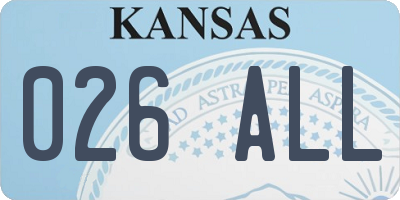 KS license plate 026ALL
