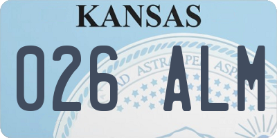 KS license plate 026ALM