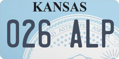 KS license plate 026ALP