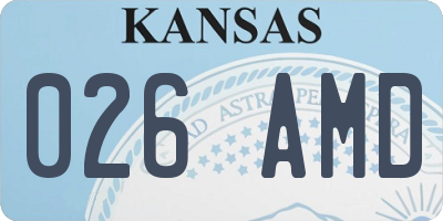 KS license plate 026AMD