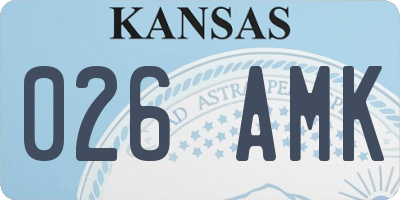 KS license plate 026AMK