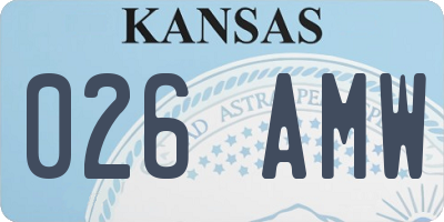 KS license plate 026AMW