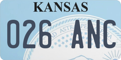KS license plate 026ANC