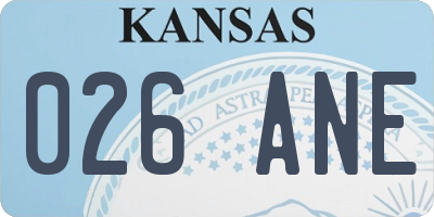 KS license plate 026ANE
