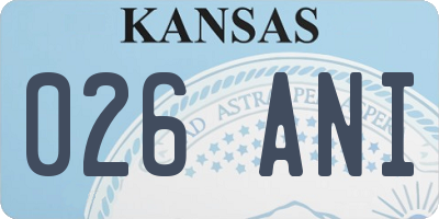 KS license plate 026ANI