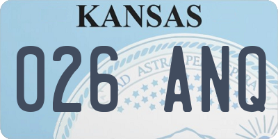 KS license plate 026ANQ