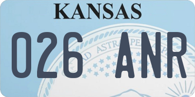 KS license plate 026ANR