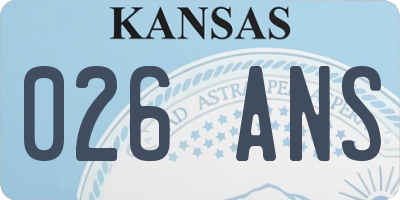 KS license plate 026ANS