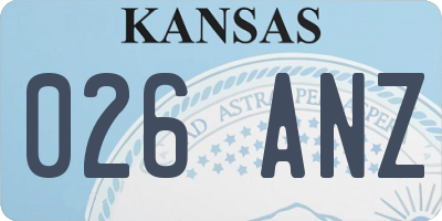 KS license plate 026ANZ