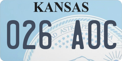 KS license plate 026AOC