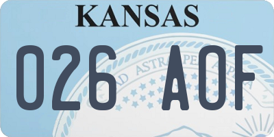 KS license plate 026AOF