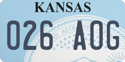 KS license plate 026AOG