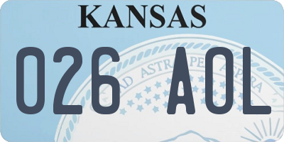 KS license plate 026AOL