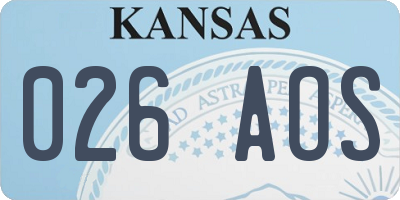 KS license plate 026AOS