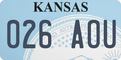 KS license plate 026AOU
