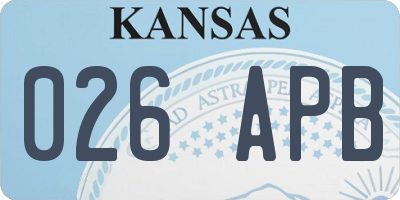 KS license plate 026APB