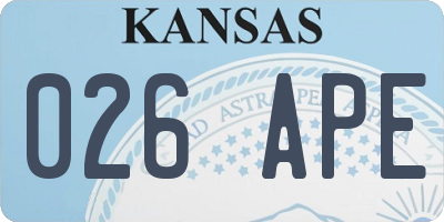 KS license plate 026APE