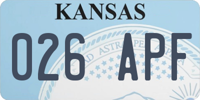 KS license plate 026APF