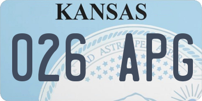 KS license plate 026APG
