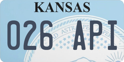 KS license plate 026API