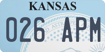 KS license plate 026APM