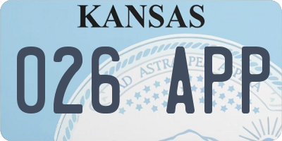 KS license plate 026APP