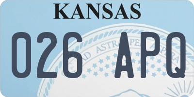 KS license plate 026APQ