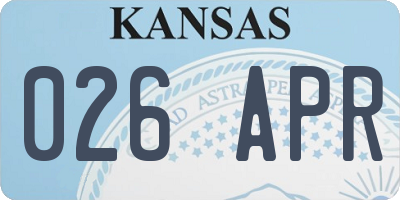 KS license plate 026APR