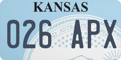 KS license plate 026APX