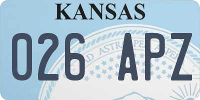 KS license plate 026APZ