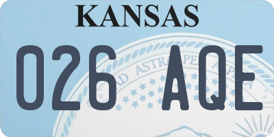 KS license plate 026AQE