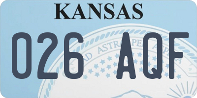 KS license plate 026AQF
