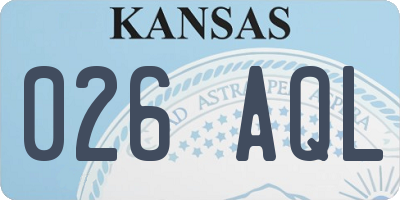 KS license plate 026AQL