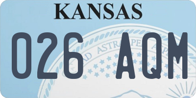 KS license plate 026AQM