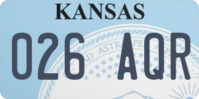 KS license plate 026AQR