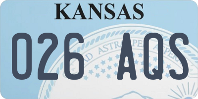 KS license plate 026AQS