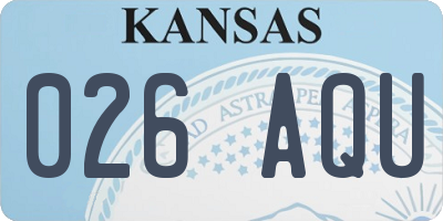 KS license plate 026AQU