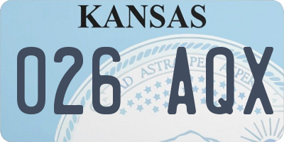 KS license plate 026AQX