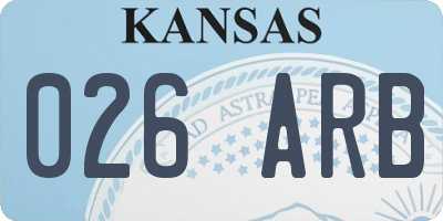 KS license plate 026ARB