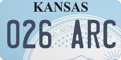 KS license plate 026ARC