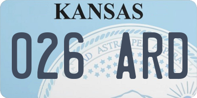 KS license plate 026ARD