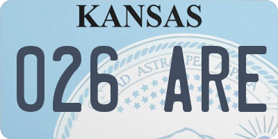 KS license plate 026ARE